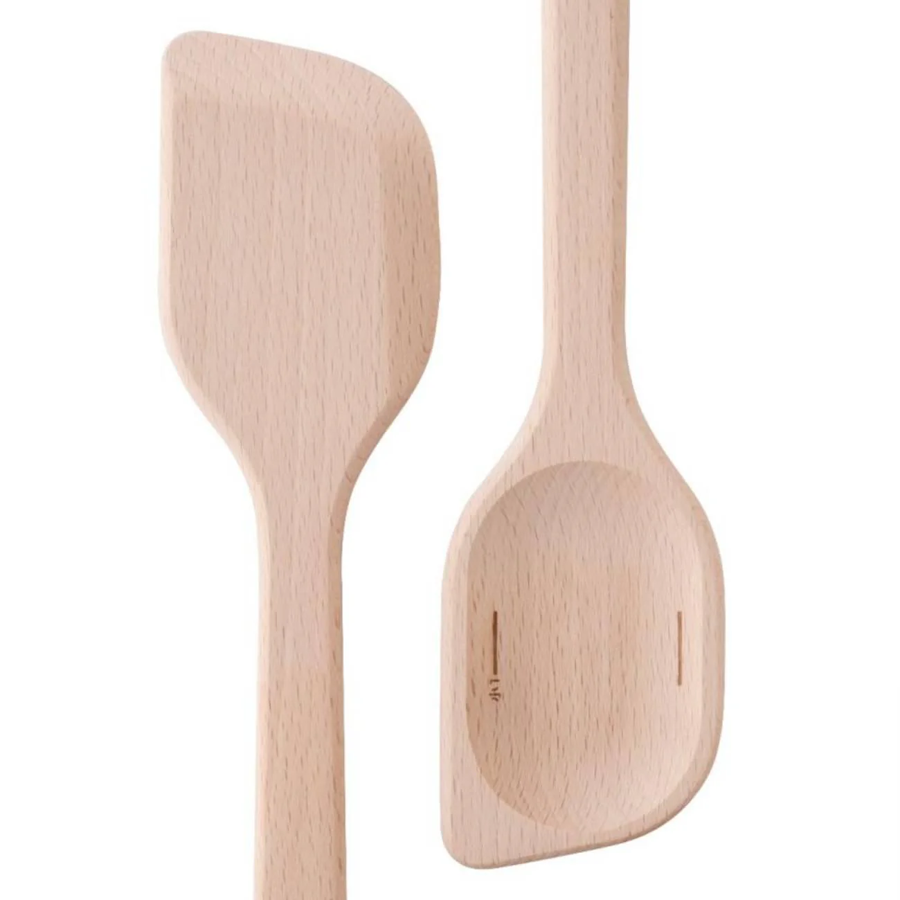 2 in 1 Wooden Cooking Spatula With Measuring Spoon Marks 29.5cm - Image 5