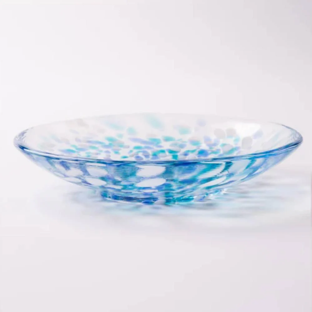 Aderia Handmade Small Glass Plate Water Drops Design 100mm - Image 4