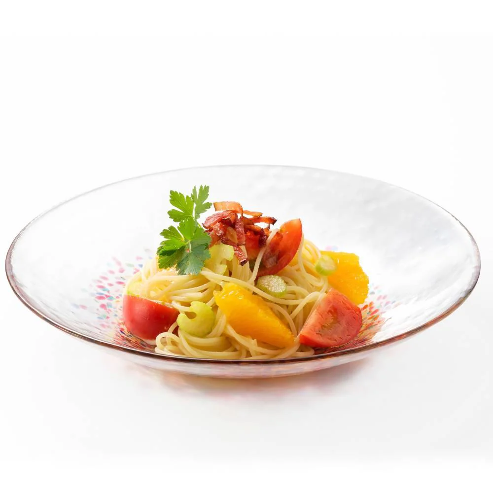 Aderia Large Glass Serving Plate Red Fireworks Design 230mm - Image 2