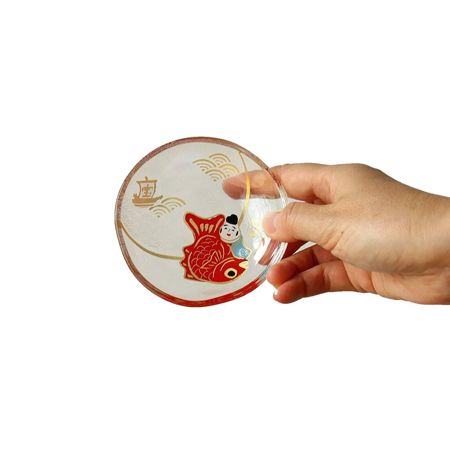 Aderia Small Glass Plate Dish Lucky Sea Bream Design 90mm - Image 2