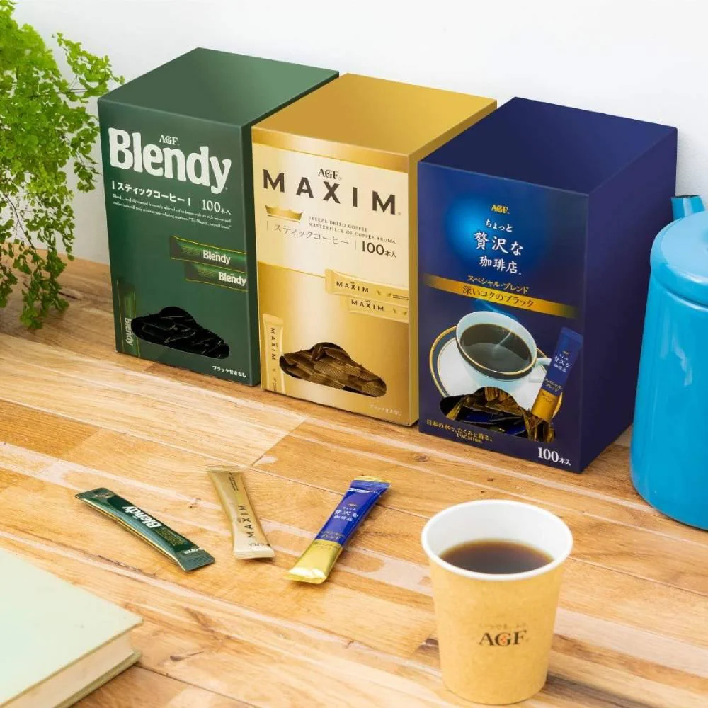 AGF Instant Black Coffee Packets Coffee Shop Blend 100 Sticks - Image 3