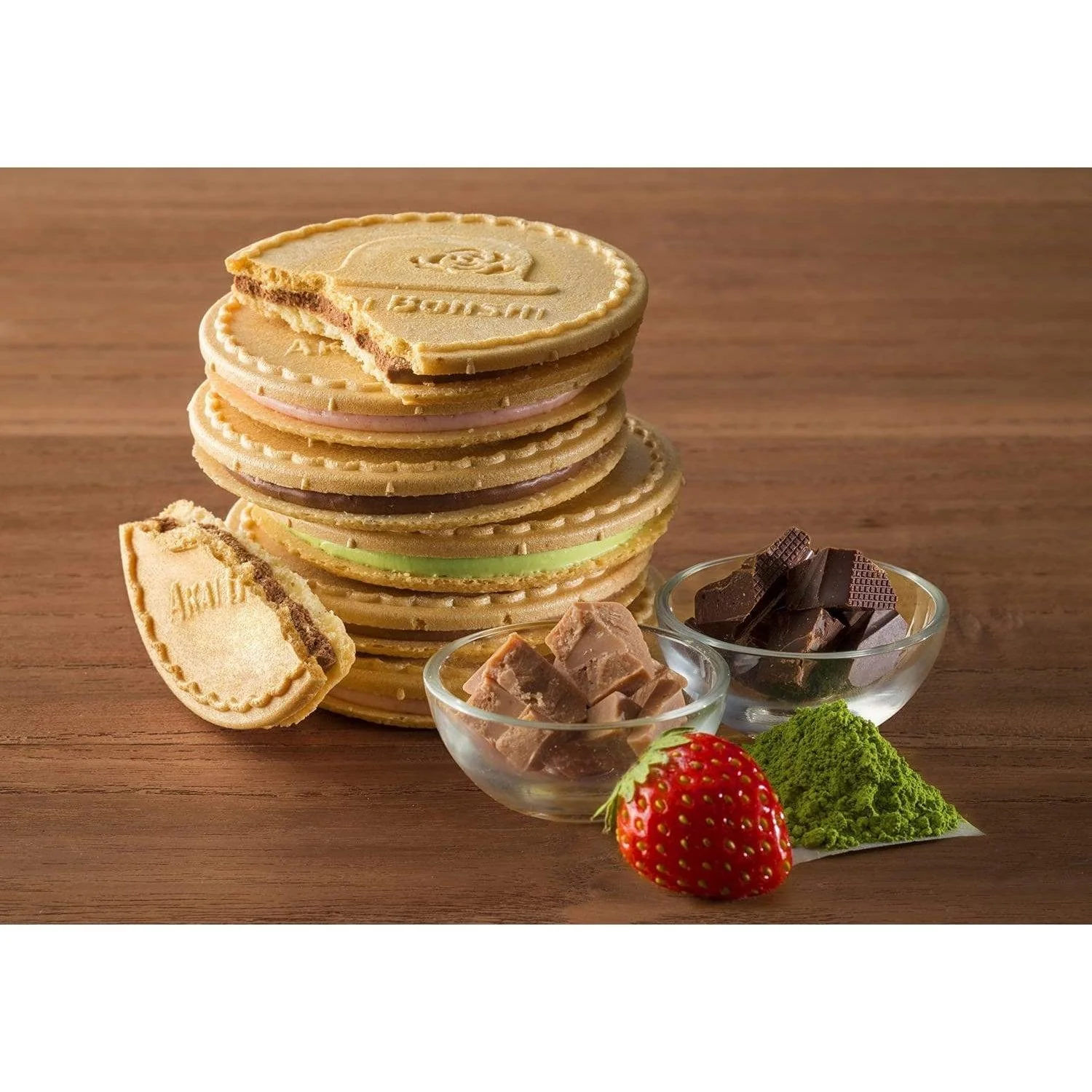 Akai Bohshi Whipped Chocolate Sandwich Cookies 4 Assorted Flavors 32 Pieces - Image 5