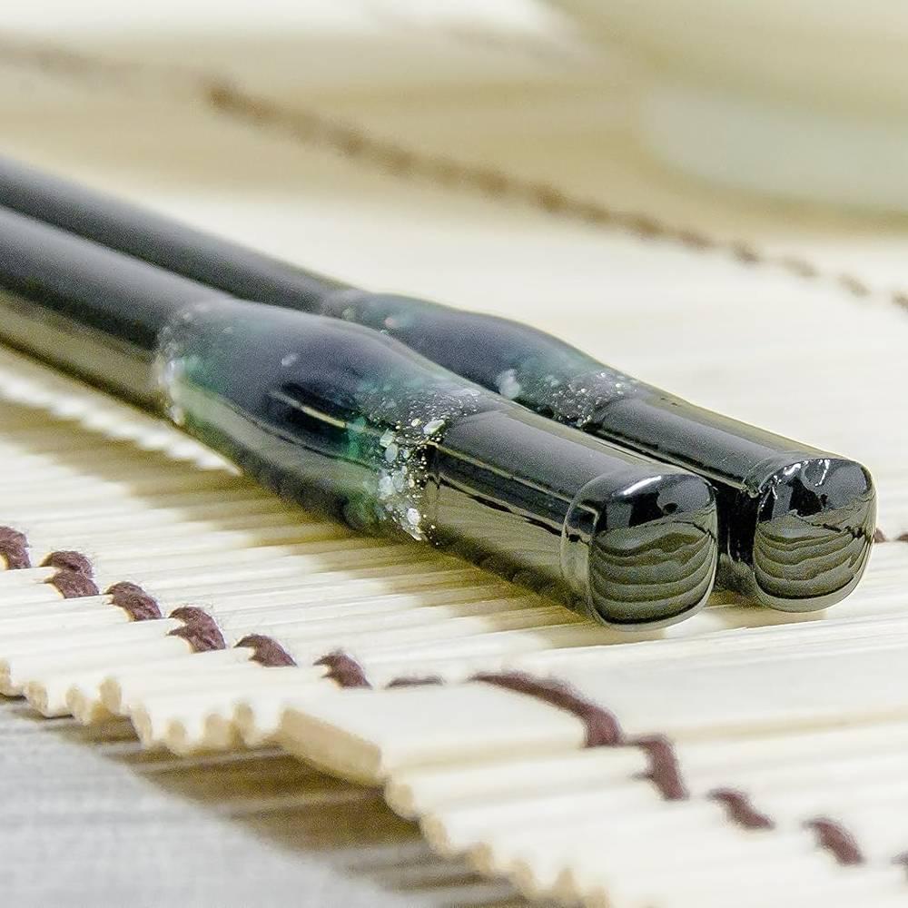 Aoba Dishwasher Safe Chopsticks Ocean Resin Design Black 23cm - Image 4