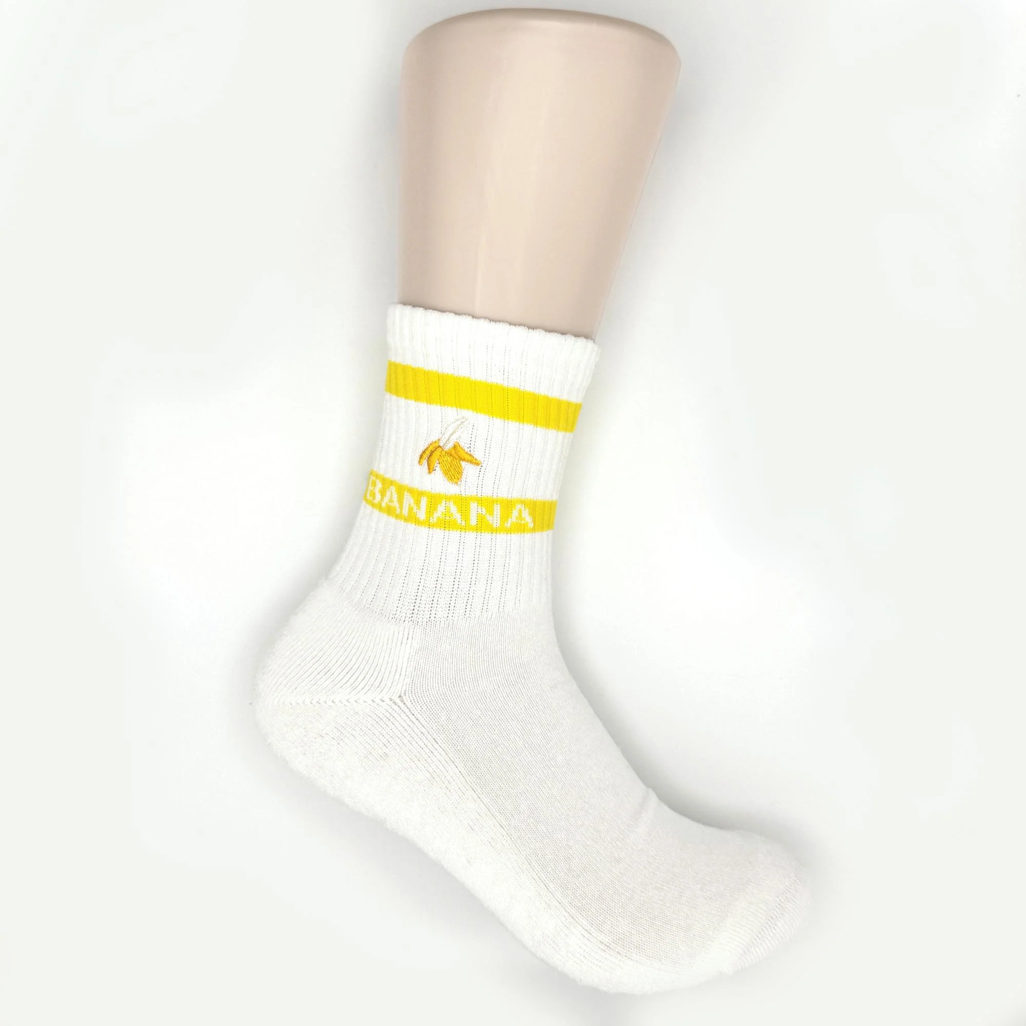Banana Deodorizing & Sustainable White Crew Socks 25-28cm - Image 9