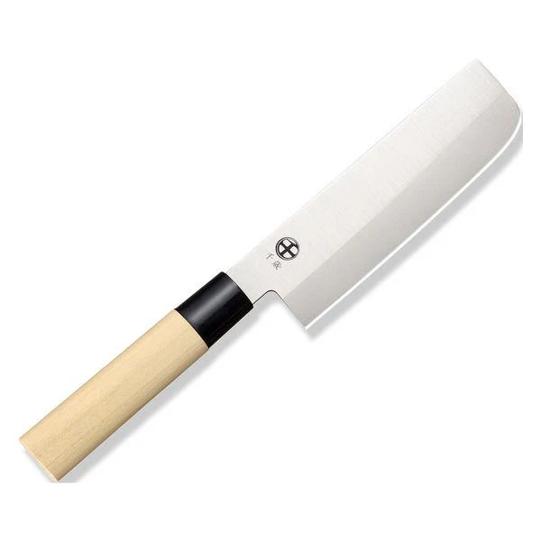 Chitose Japanese Knife 3-Piece Set Wood Handle Santoku, Nakiri & Deba - Image 3