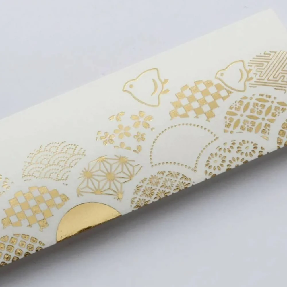 Chopsticks With Gold Foil Washi Paper Cover Seigaiha Pattern 3 ct. - Image 4