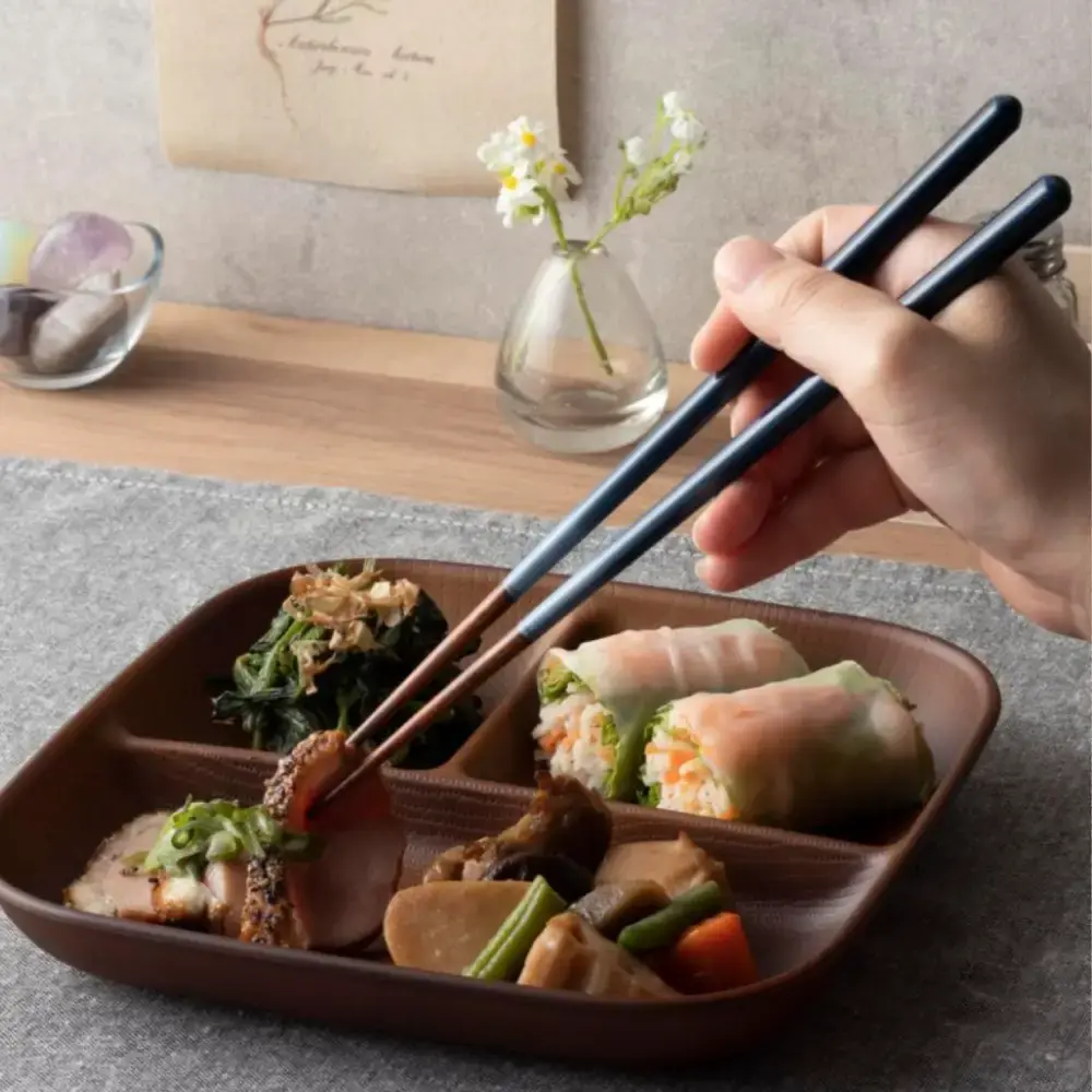 Colorful Wooden Chopsticks Dishwasher Safe 23cm (5 Pairs in Gift Box) - Image 2