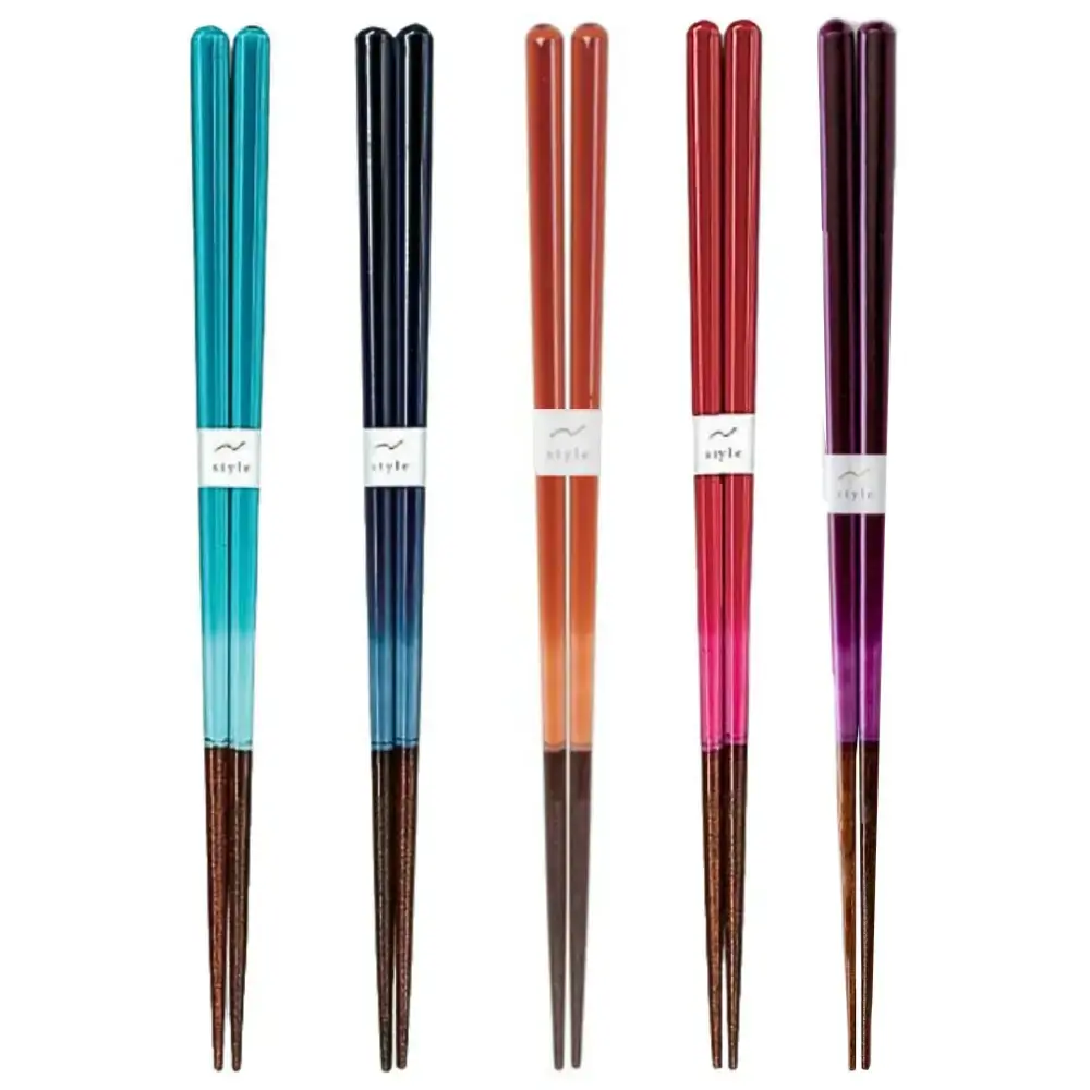Colorful Wooden Chopsticks Dishwasher Safe 23cm (5 Pairs in Gift Box) - Image 6