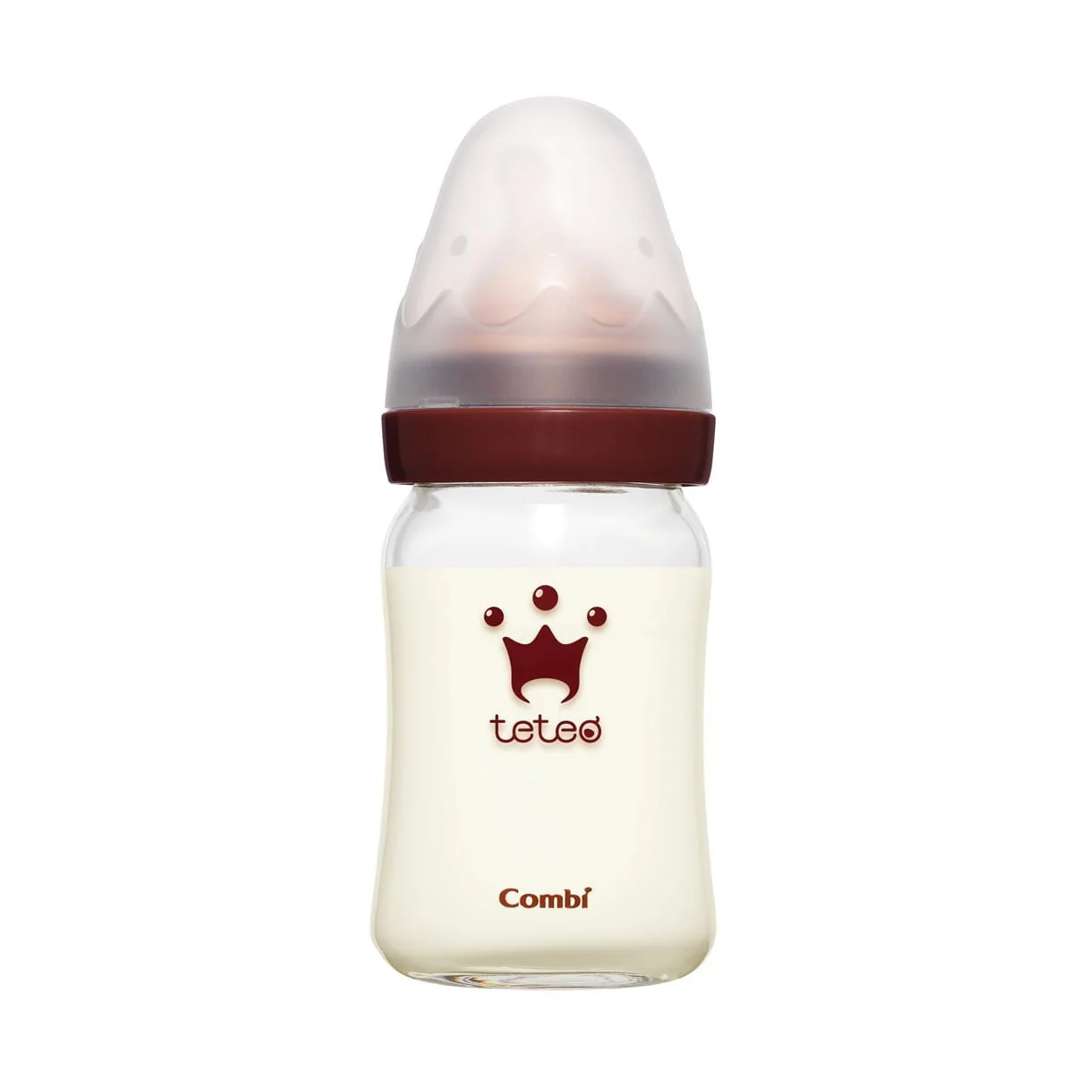 Combi Teteo Baby Bottle Breastfeeding Shaped Glass Bottle 160ml - Image 2