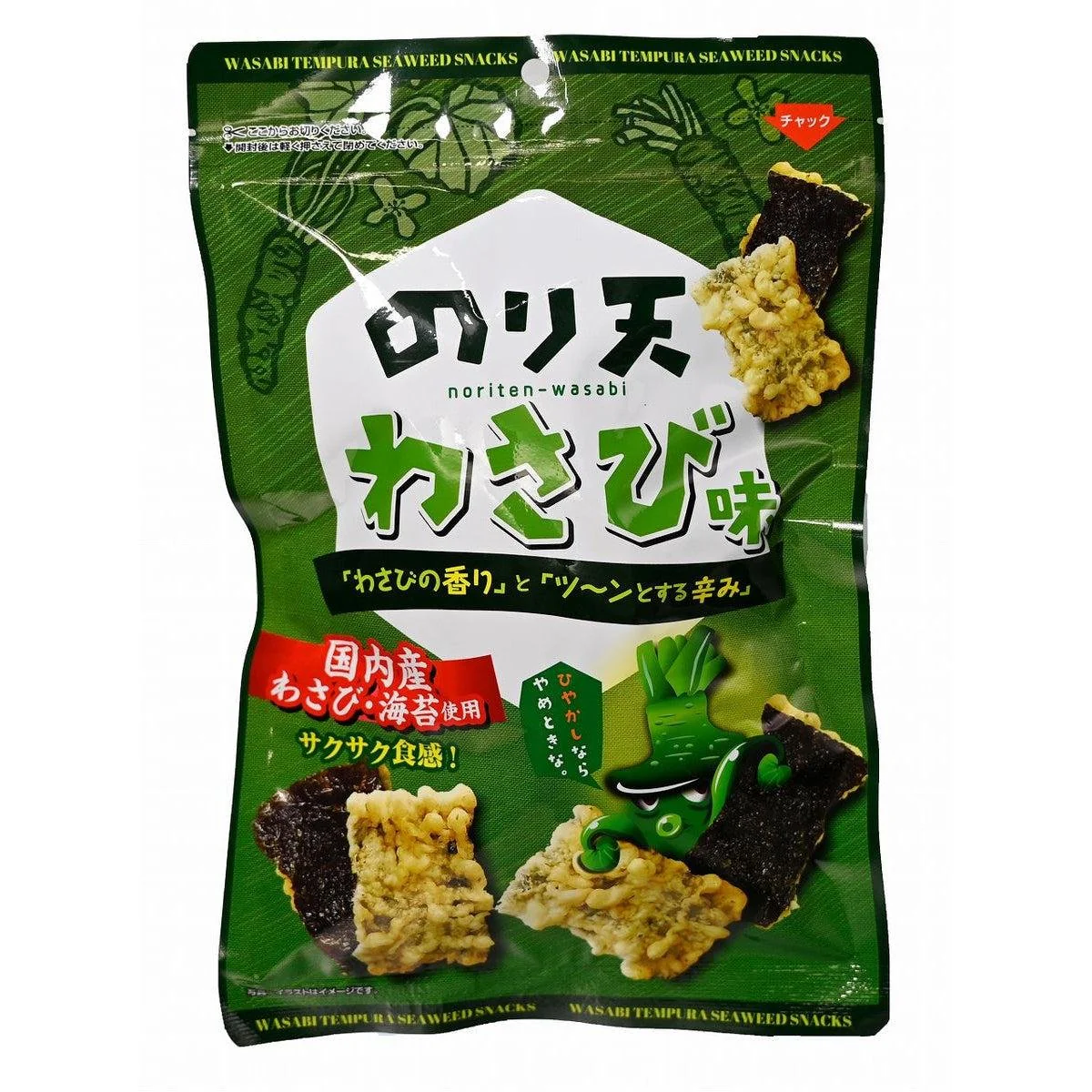Daiko Foods Noriten Wasabi Tempura Seaweed Snack (Pack of 10 Bags) - Image 3