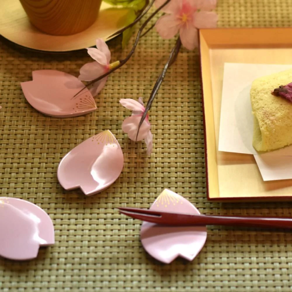 Decorative Sakura Chopsticks Rest Cherry Blossom Petal Shaped Pink 1pc - Image 3