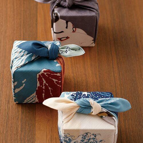 Furoshiki Red Fuji Ukiyo-e Art Cotton Wrapping Cloth 48x48cm - Image 2