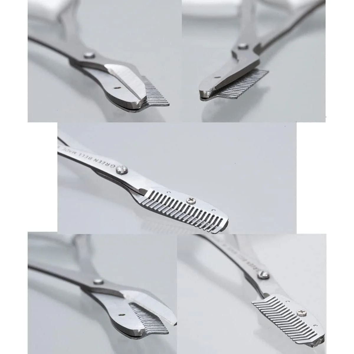 Green Bell Stainless Steel Eyebrow Scissors with Comb White MI-247 - Image 3