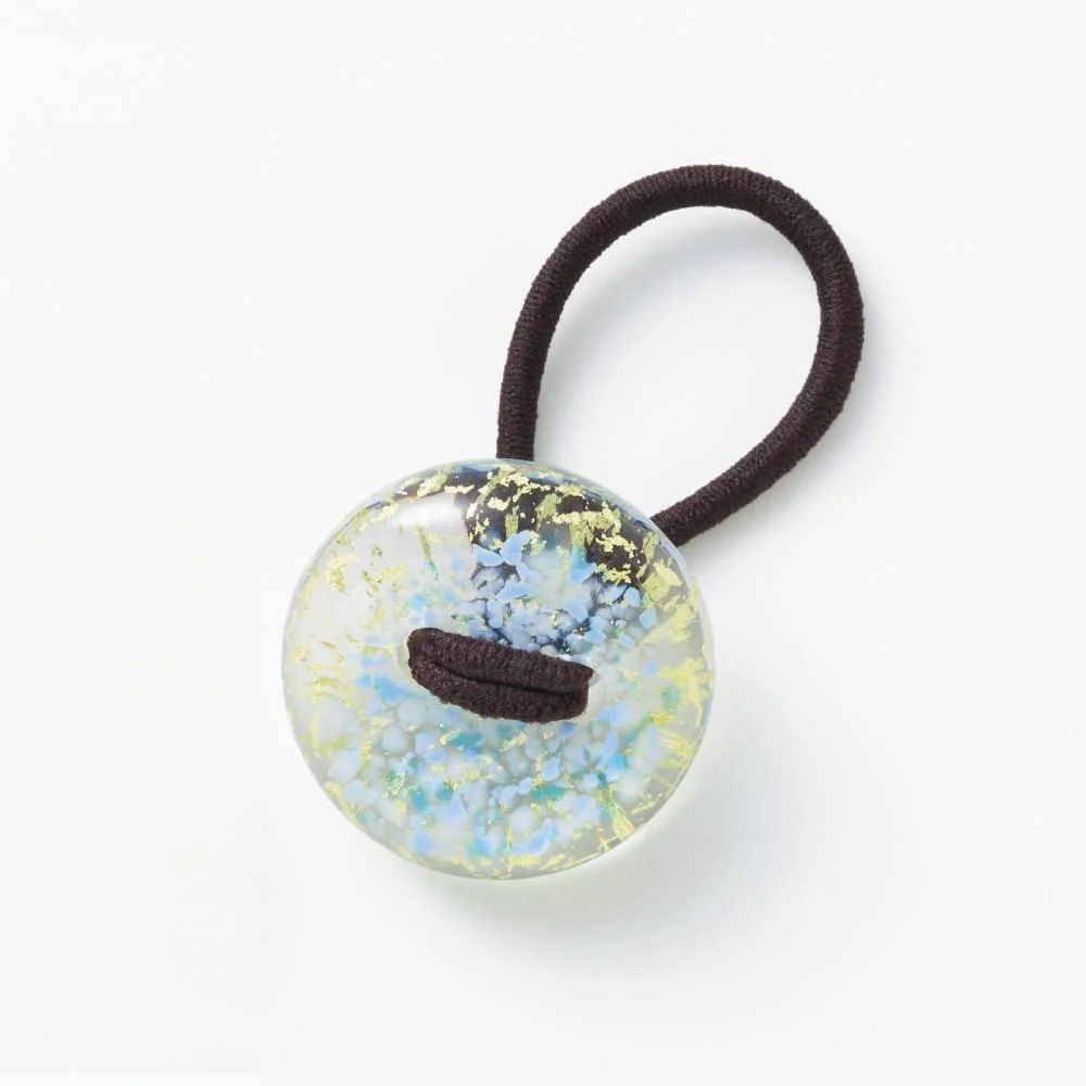 Hair Drop Handmade Glass Bead Hair Tie Sky Blue Glass