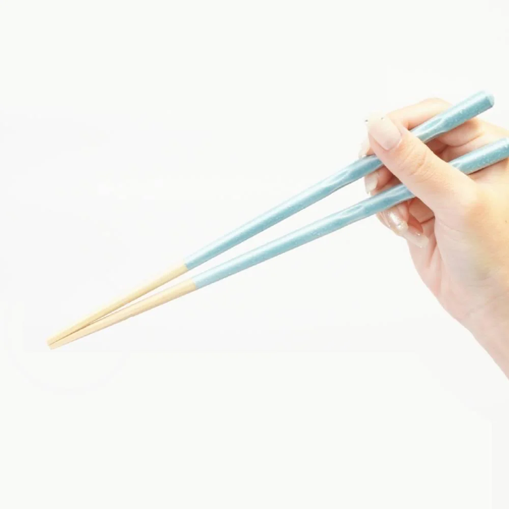 Handcrafted Wooden Chopsticks Easy Grip Patented Non-Slip Blue 23cm - Image 2