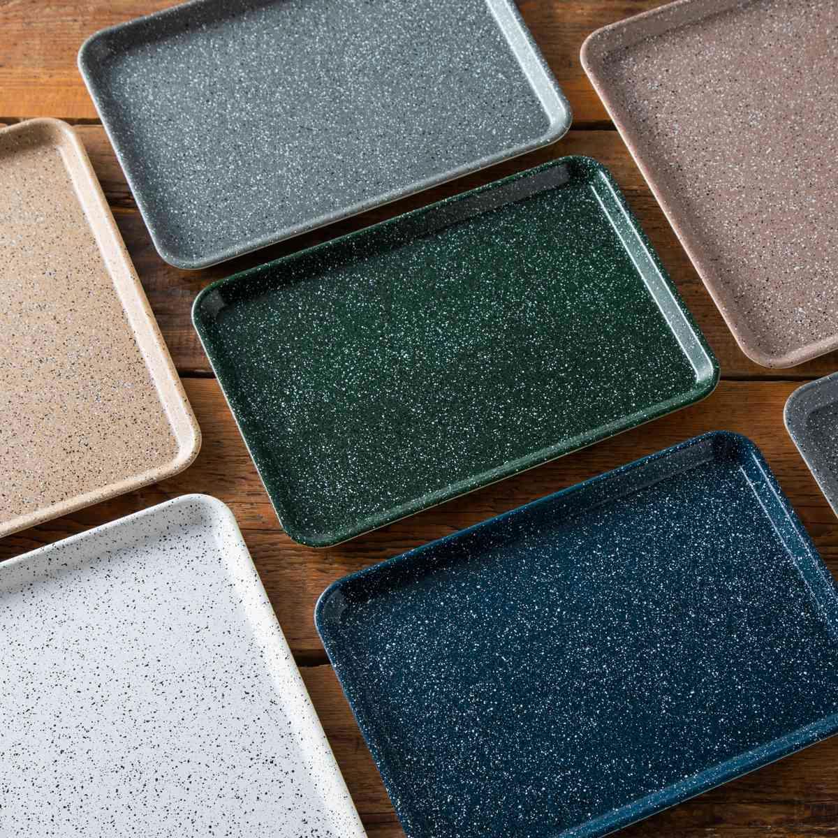 Handmade Stone Style Kishu Lacquerware Tray Non-Slip Navy Blue - Image 5