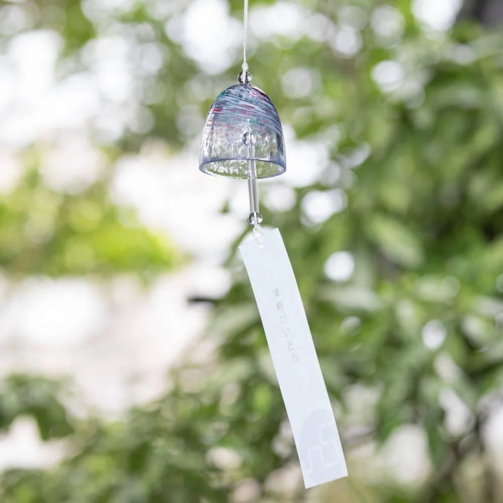 Handmade Tsugaru Vidro Glass Furin Wind Chime Colorful Spring Design - Image 2