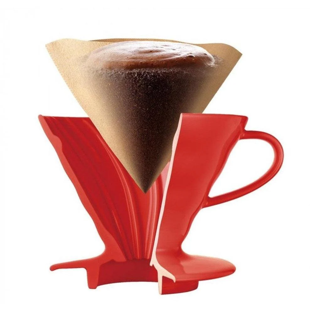 Hario V60 Ceramic Coffee Dripper 1~4 Cups Red - Image 4