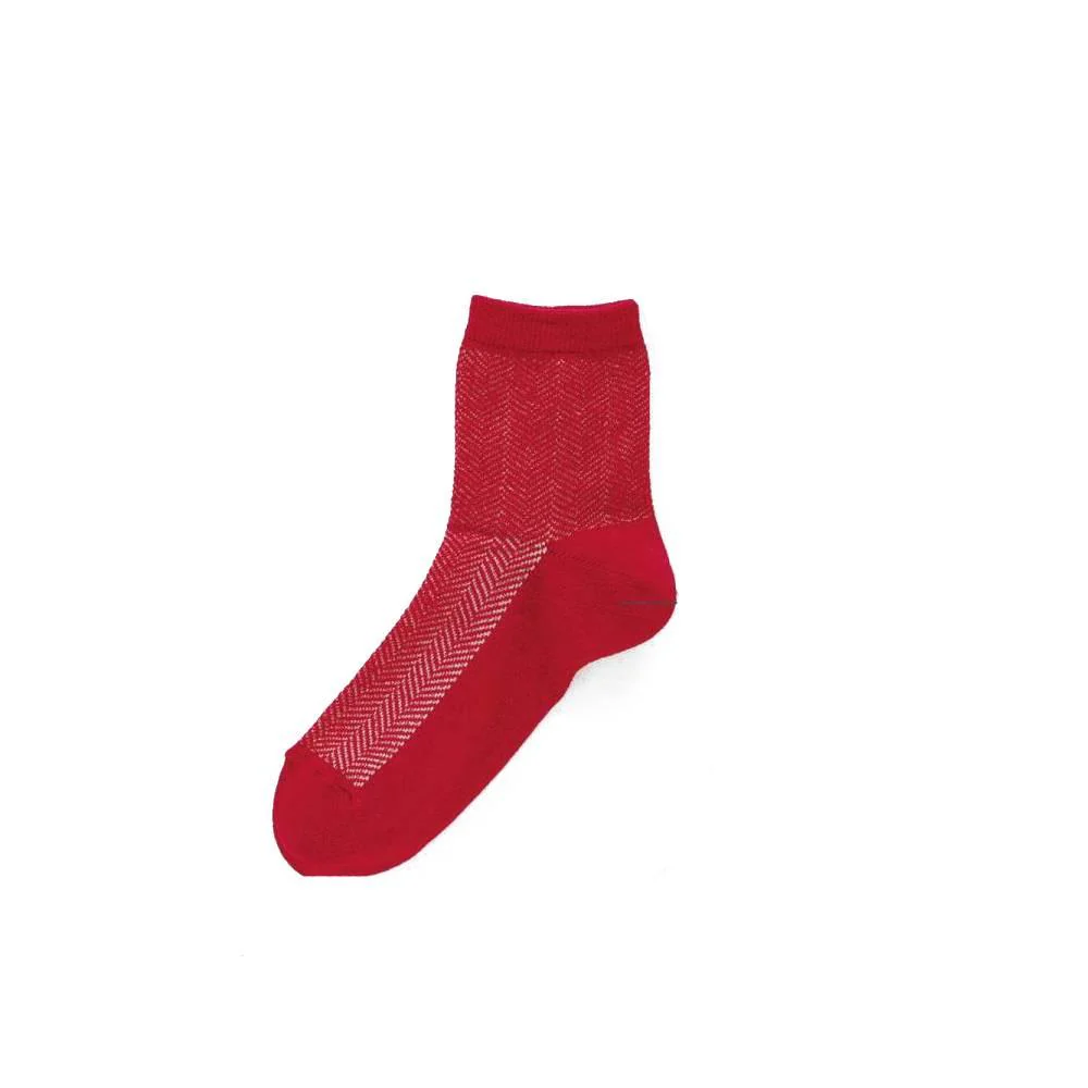 Herringbone Pattern Socks Red Absorbent Washi Paper Fabric 24.5cm - Image 4