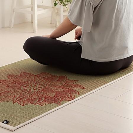Ikehiko Igusa Tatami Yoga Mat Lotus Flower Pattern 185cm - Image 5