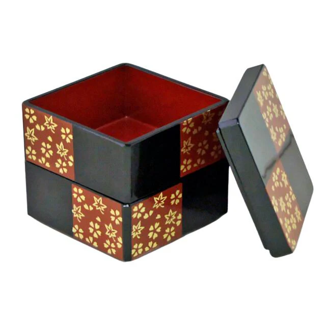 Isuke Mini Jubako Japanese Tiered Box Lacquered Wooden Box - Image 2