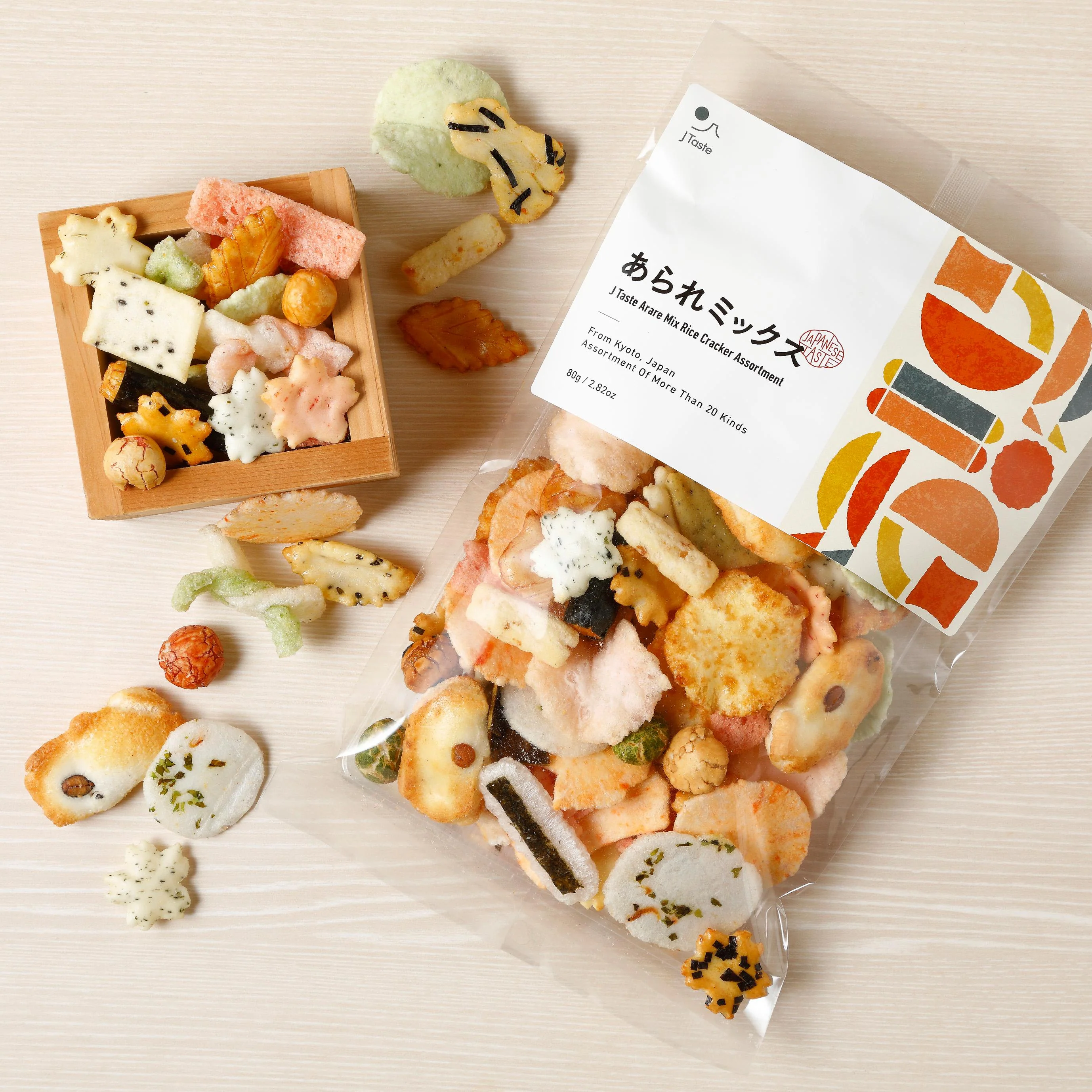 J Taste Arare Mix Rice Cracker 20+ Kinds Assortment 80g - Image 4
