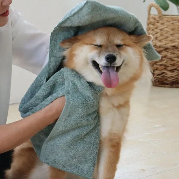 Jogan Pet Towel Super Absorbant Bath Towel for Pets Green 34×78cm - Image 12