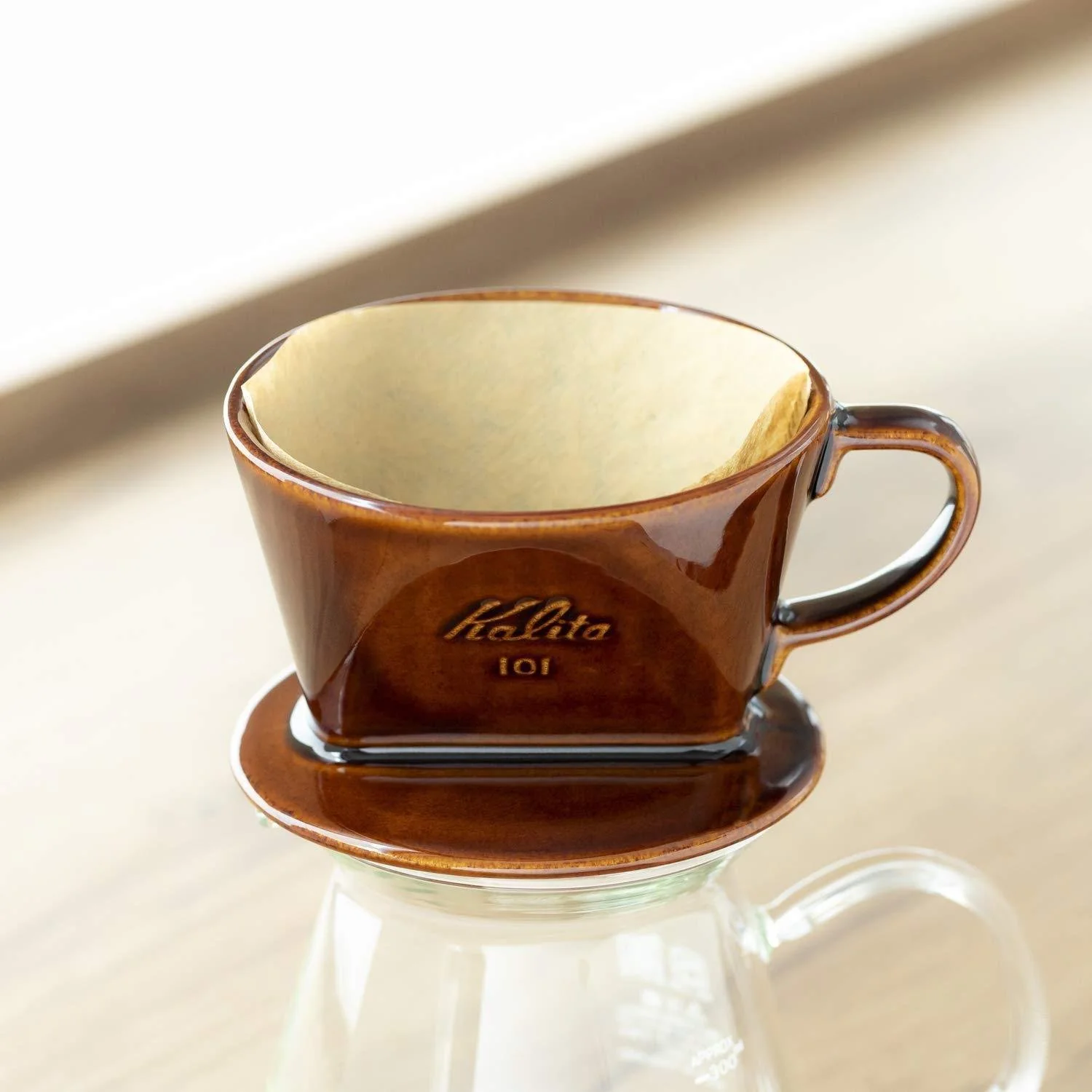 Kalita Ceramic Coffee Dripper 101 Brown Pour-Over Coffee Filter - Image 3