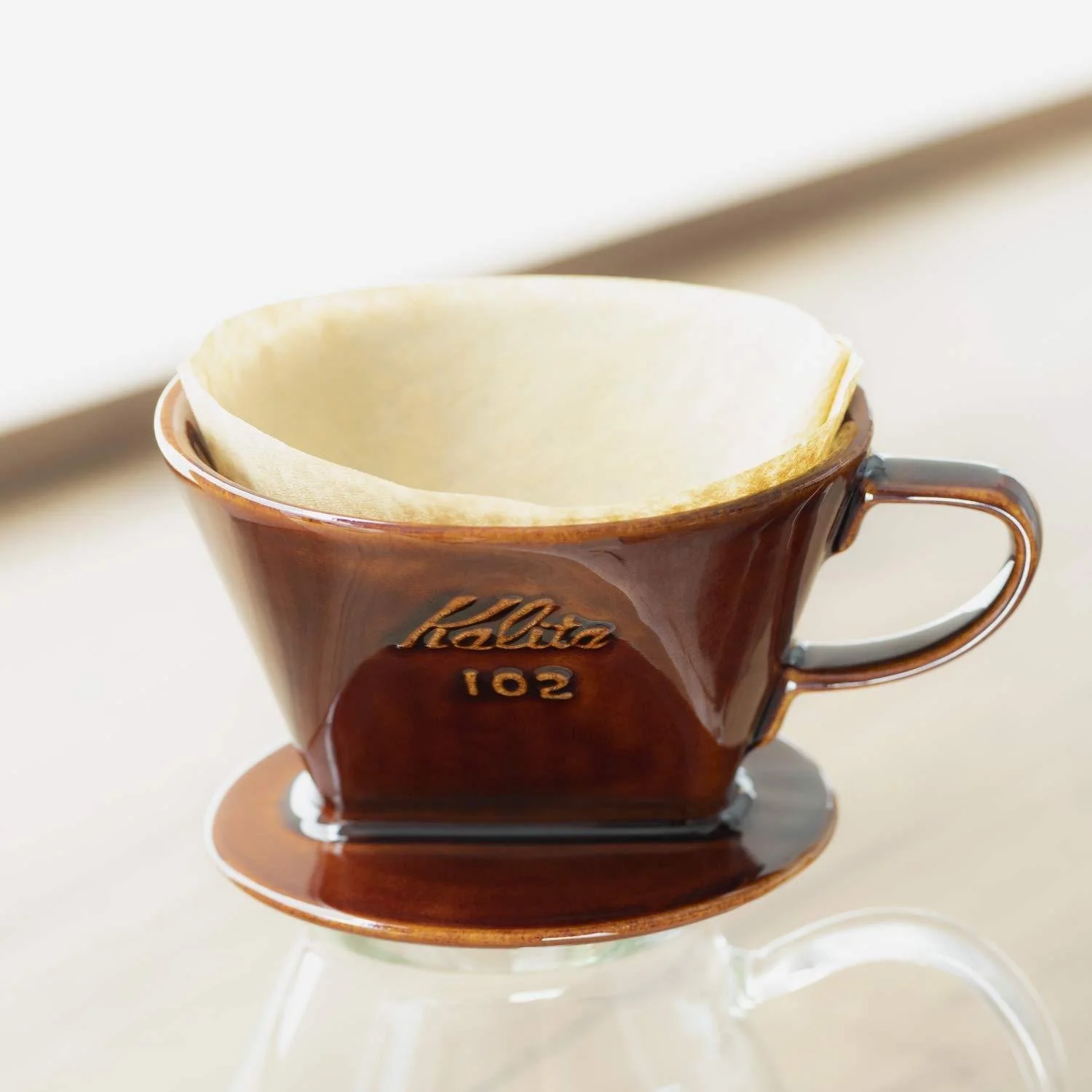 Kalita Ceramic Coffee Dripper 102 Brown Pour-Over Coffee Filter - Image 3