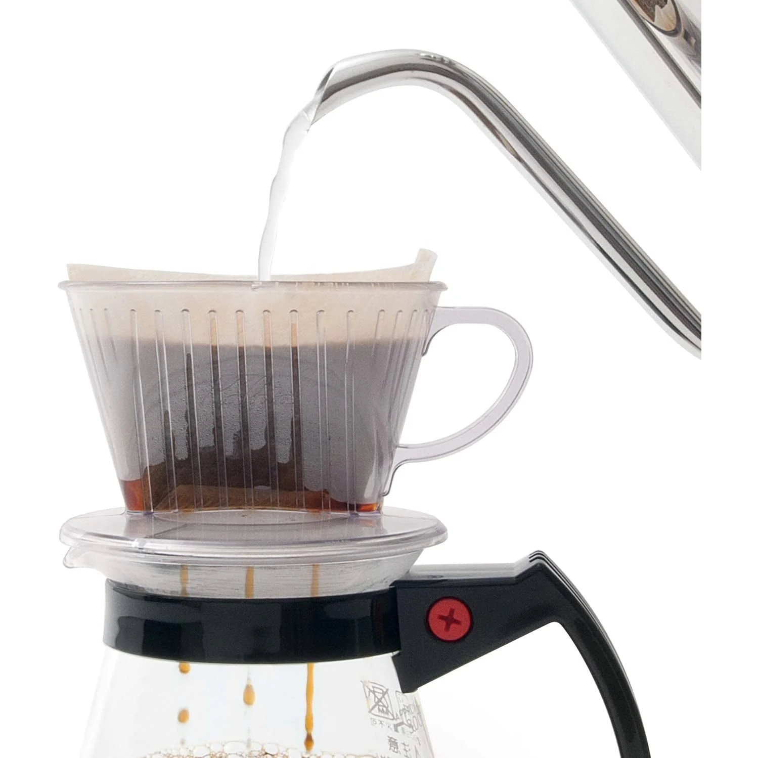 Kalita Plastic Coffee Dripper 101 Clear Pour Over Brewer - Image 4