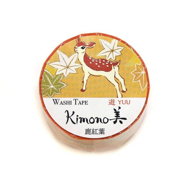 Kamiiso Kimono Washi Tape Deer Maple Leaf Pattern Masking Tape - Image 3