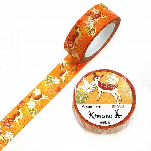 Kamiiso Kimono Washi Tape Deer Maple Leaf Pattern Masking Tape - Image 5