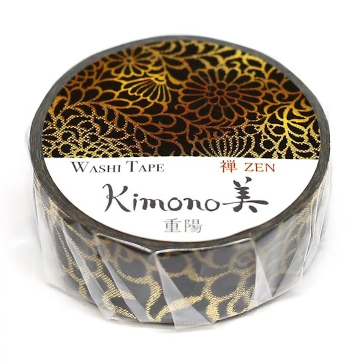 Kamiiso Kimono Washi Tape Gold Chrysanthemum Pattern Masking Tape - Image 6