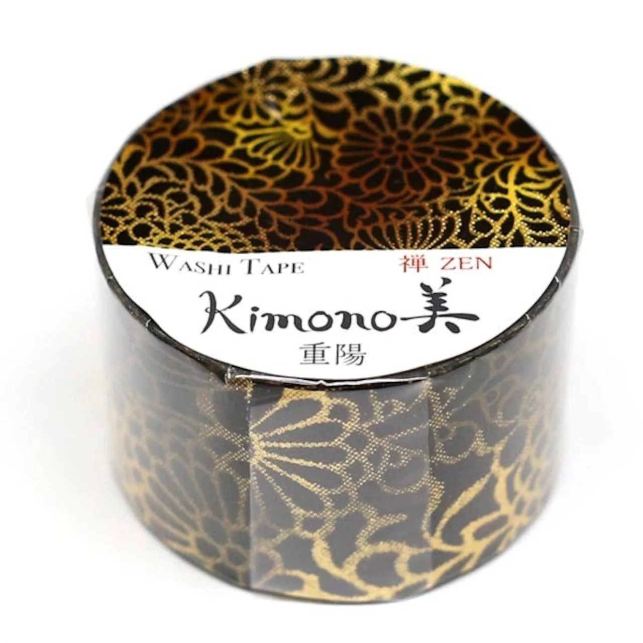 Kamiiso Kimono Washi Tape Gold Chrysanthemum Pattern Masking Tape - Image 7
