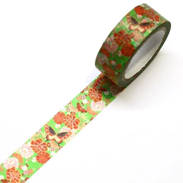 Kamiiso Kimono Washi Tape Kyoto Flowers Pattern Masking Tape - Image 2