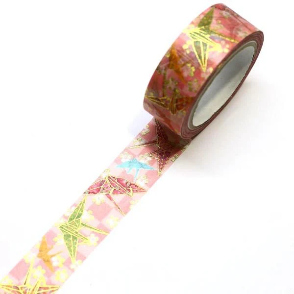 Kamiiso Kimono Washi Tape Origami Crane Pattern Masking Tape - Image 2