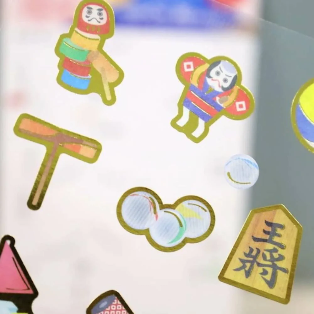 Kamiiso Nippon Seal Stickers Nostalgic Japanese Toys Pattern 1 Sheet - Image 3