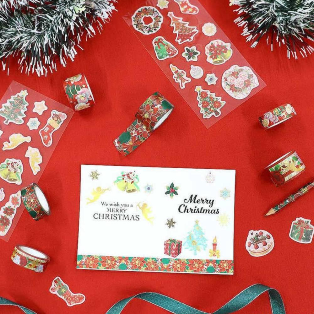 Kamiiso Washi Masking Set Christmas Stickers Assort 1 Sheet - Image 2
