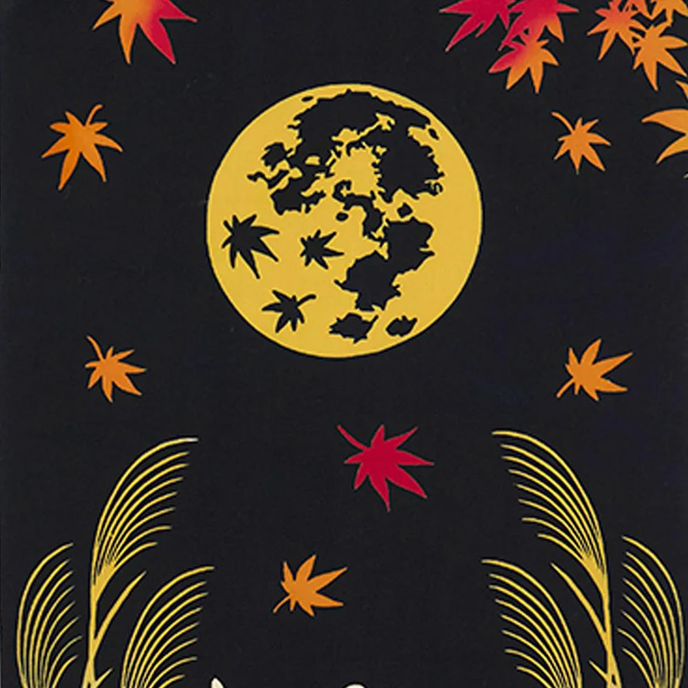 Kenema Moon Rabbit Tenugui Traditional Hand Dyed Cloth Towel 35 x 90cm - Image 3