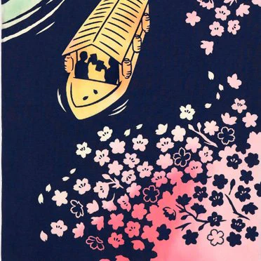 Kenema Tenugui Night Sakura Japanese Traditional Hand Dyed Cloth - Image 4