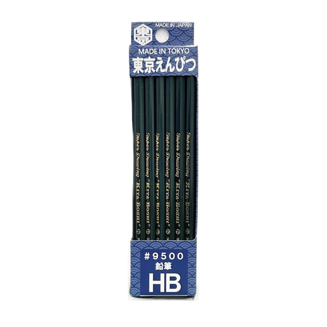 Kitaboshi Tokyo Pencil HB 9500 For Writing & Drawing 12 pieces