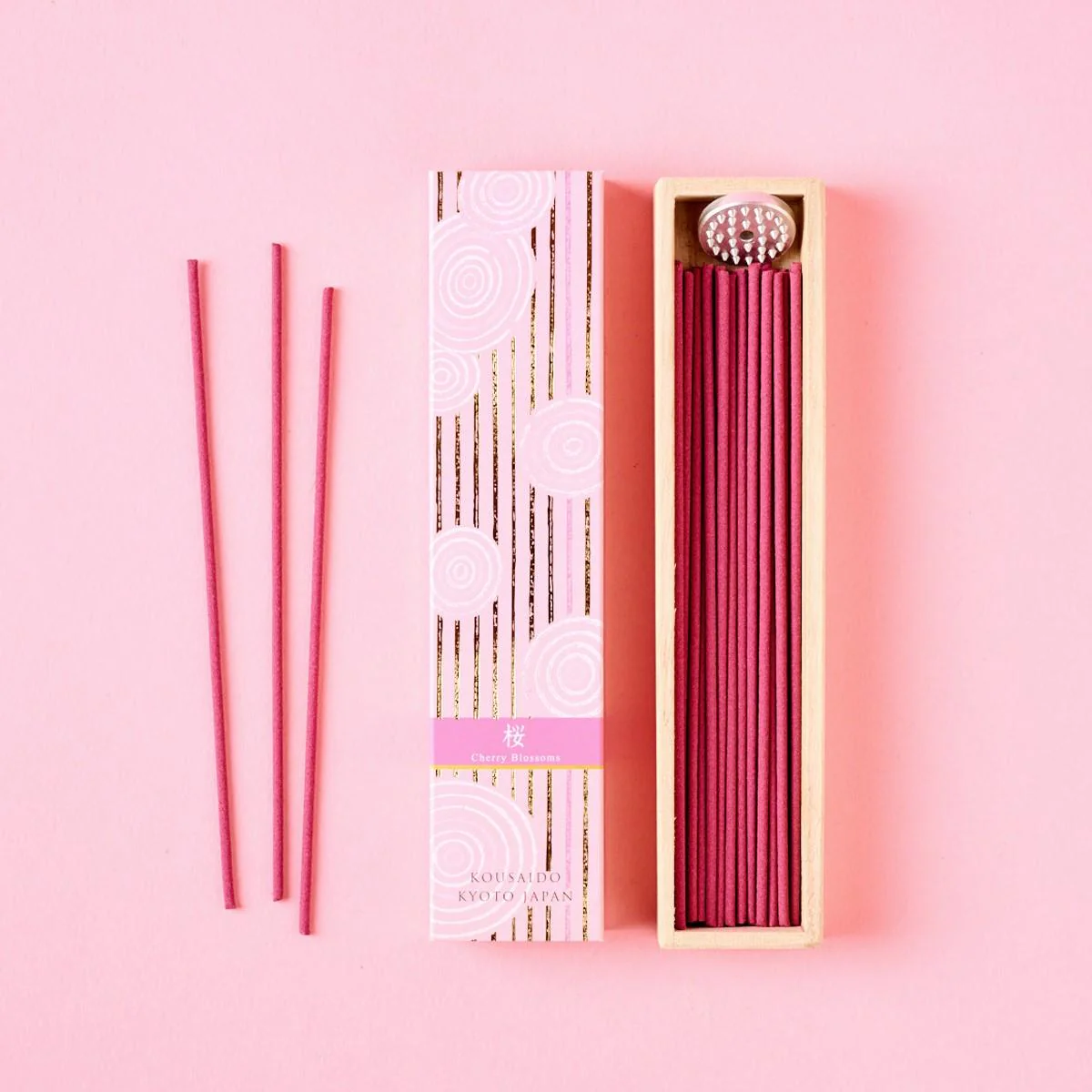 Kousaido Sakura Cherry Blossom Incense Sticks & Holder 40 ct. - Image 2