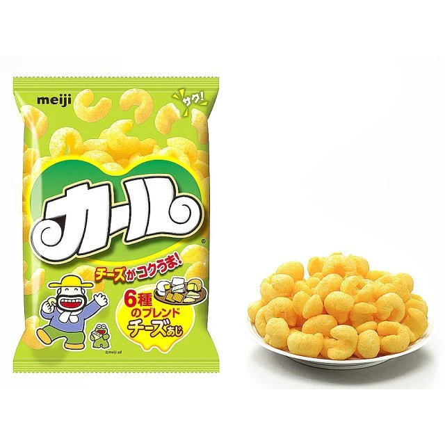 Meiji Karl Cheese Corn Puffs Light Crispy Cheese Snack 64g - Image 3
