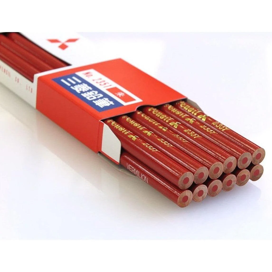 uni Mitsubishi Colored Pencils Vermilion Color 12 Pieces - Image 4