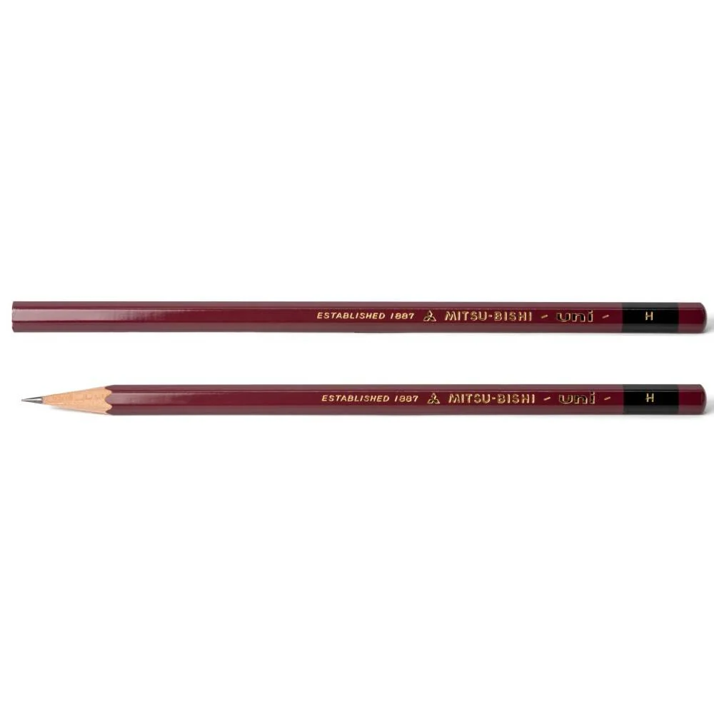 uni Mitsubishi Star Japanese Graphite Pencils H 12 Pieces - Image 4