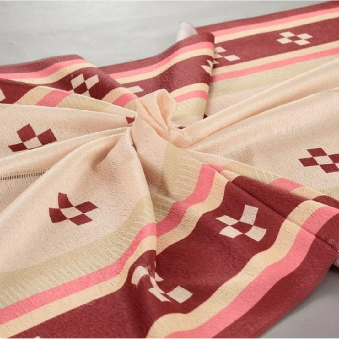 Noren Traditional Five & Four Square Red Kasuri Pattern Doorway Curtain - Image 5