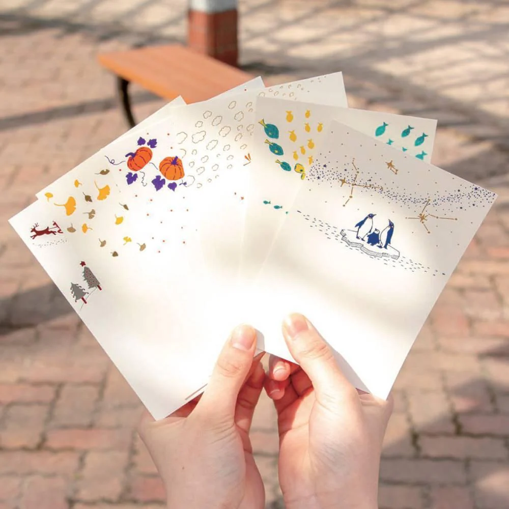 November Seasonal Foil Stamped Postcard Hedgehog Design - Image 3