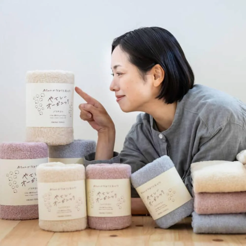 Organic Cotton Face Towel Soft Gentle Rapid Absorption 33x85cm - Image 5