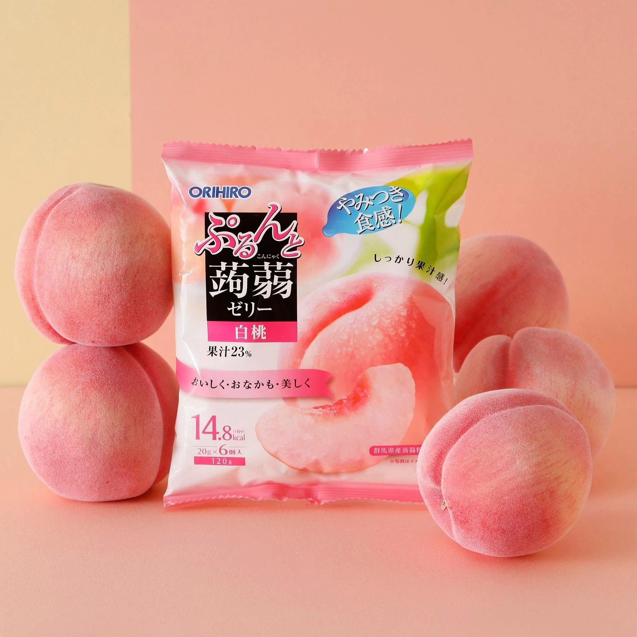 Orihiro Konjac Jelly Snack Peach Flavor 120g (Pack of 6) - Image 3
