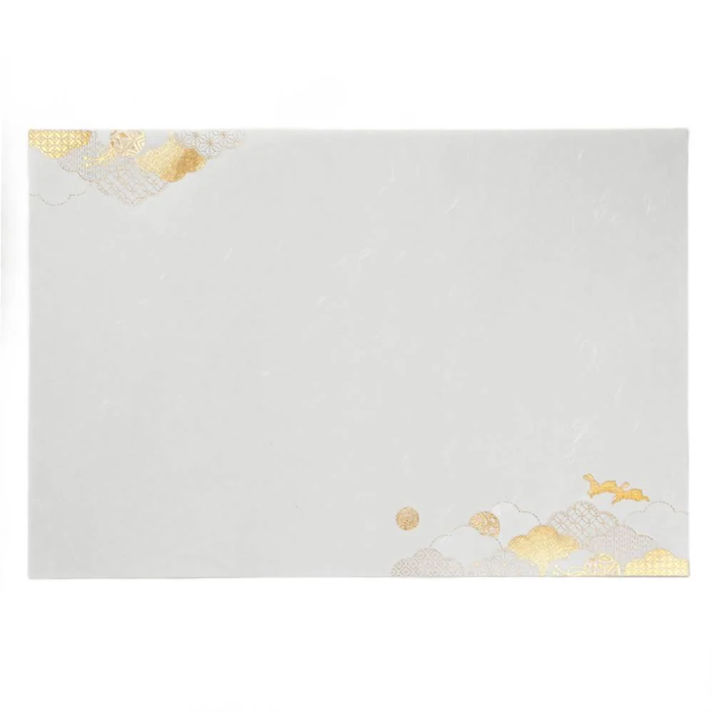 Paper Placemats Elegant Gold Foil Stamped Rabbit Design 3 Sheets